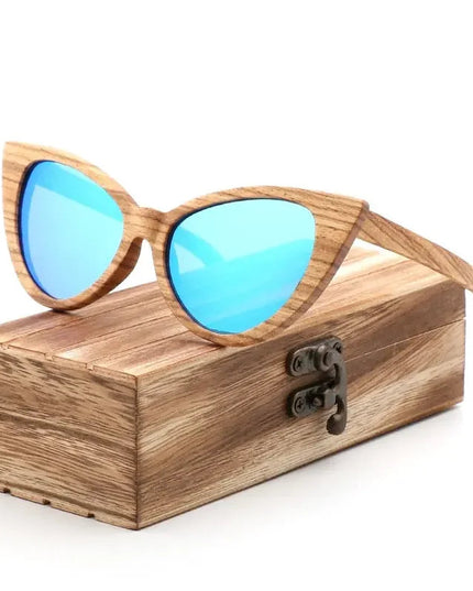 Luxury Fashion Polarized Sunglasses For Women Cat eye Sunglasses Wood Glasses With box Wooden ocularia solaria Gafas de sol