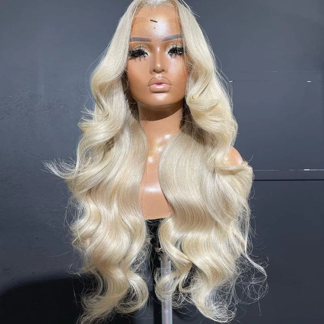 #60 Blonde Color Lace Front Human Hair Wigs Pre Plucked Virgin Raw Hair Glueless Body Wave Closure Lace Wigs for Woman Caethelstore.com