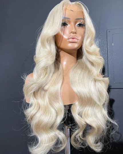 #60 Blonde Color Lace Front Human Hair Wigs Pre Plucked Virgin Raw Hair Glueless Body Wave Closure Lace Wigs for Woman Caethelstore.com
