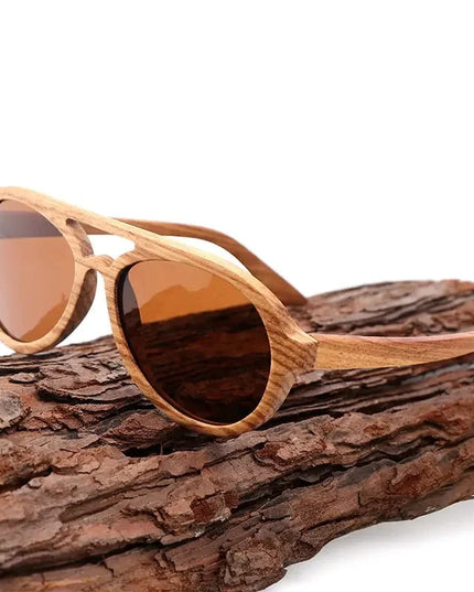 Vintage Wooden Polarized Driving Sunglasses UV400