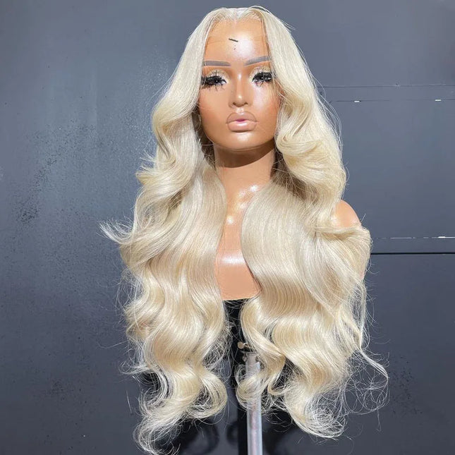 #60 Blonde Color Lace Front Human Hair Wigs Pre Plucked Virgin Raw Hair Glueless Body Wave Closure Lace Wigs for Woman Caethelstore.com