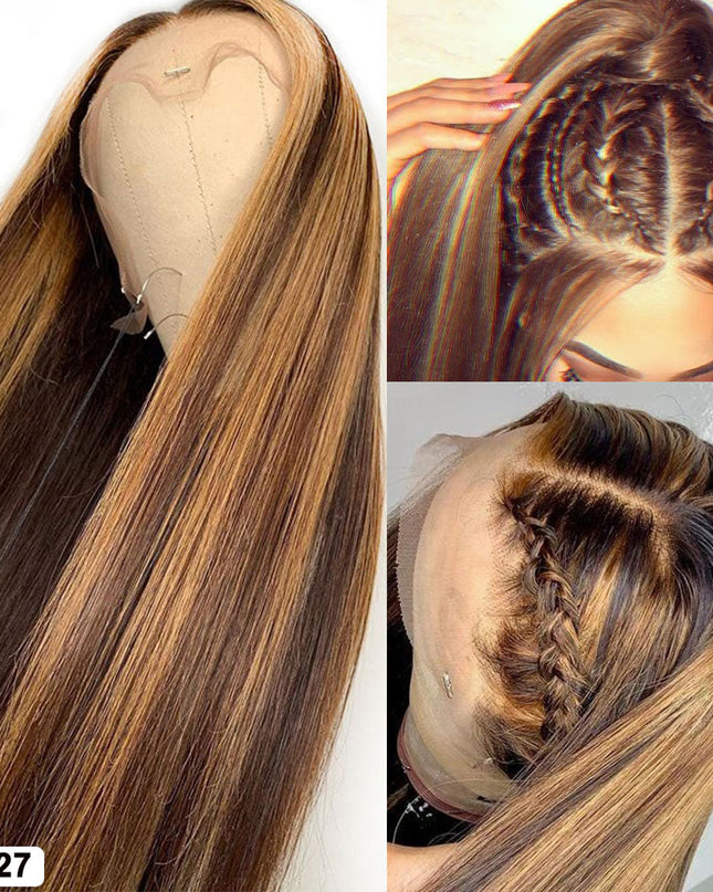 Junoda Hair Highlight Straight Hair 13x4 Lace Front Human Hair Wig Malaysian Remy Hair Flash Deal junoda