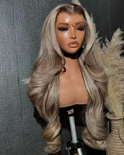 100% Virgin Cuticle Aligned Human Hair Glueless Lace Wigs Highlight Blonde Dark Root Reddish Mix Hair Pre-Plucked for Women Caethelstore.com