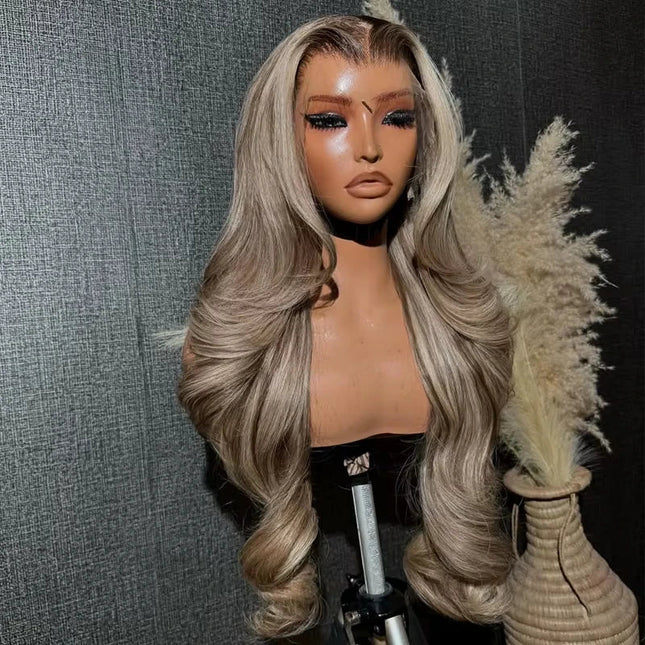 100% Virgin Cuticle Aligned Human Hair Glueless Lace Wigs Highlight Blonde Dark Root Reddish Mix Hair Pre-Plucked for Women Caethelstore.com