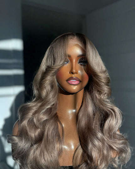 100% Virgin Cuticle Aligned Human Hair Glueless Lace Wigs Highlight Blonde Dark Root Reddish Mix Hair Pre-Plucked for Women Caethelstore.com