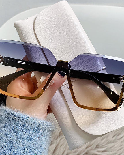 Half-Frame Metal Gradient Fashionable Sunglasses for Summer | ZAKAPOP