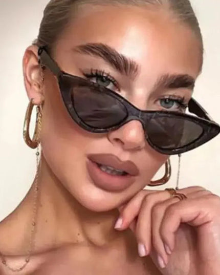 Cat Eye Fashion Sunglasses Women Vintage small Leopard Triangle Sunglasses Retro Female Eyewear UV400 Brand Designer Retro