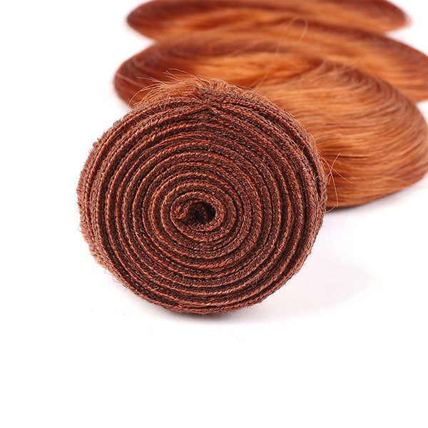 Ginger Blonde Body Wave Hair Bundles with 4x4 Closure Ombre Human Hair Weave junoda