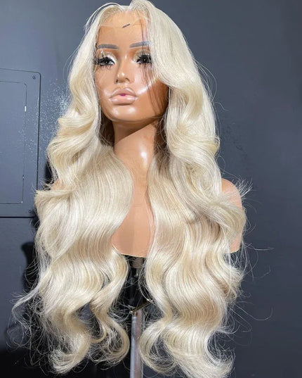 #60 Blonde Color Lace Front Human Hair Wigs Pre Plucked Virgin Raw Hair Glueless Body Wave Closure Lace Wigs for Woman Caethelstore.com