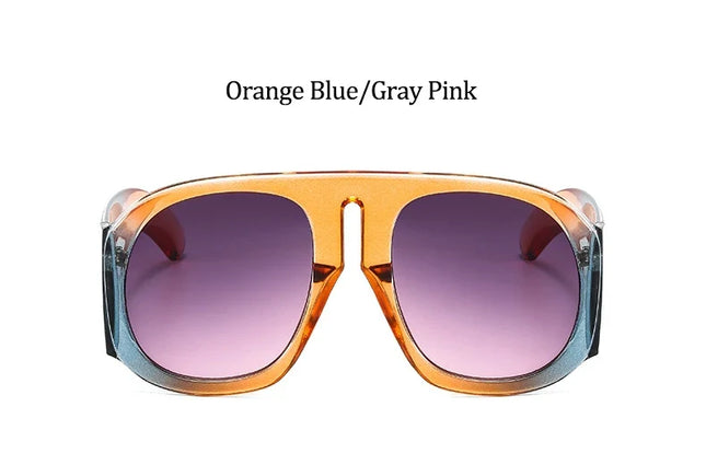 Gradient lens pilot Women sunglasses Oversized fashion Brand Big frame Transparent sunglasses Woman 2021 clear shades eyewear