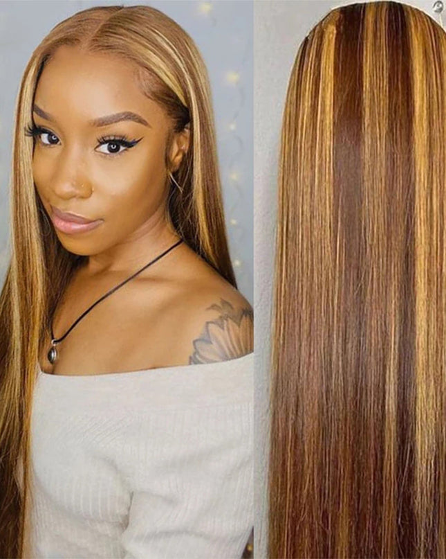 Junoda Hair Highlight Straight Hair 13x4 Lace Front Human Hair Wig Malaysian Remy Hair Flash Deal junoda