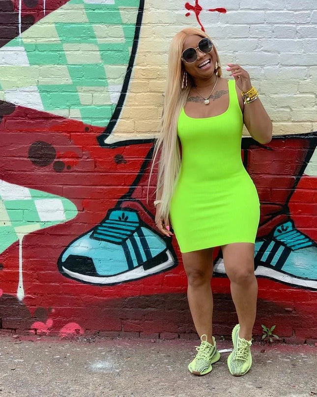 2023 Summer New Women's Solid Color Strap Casual Dress Urban Fashion Icon