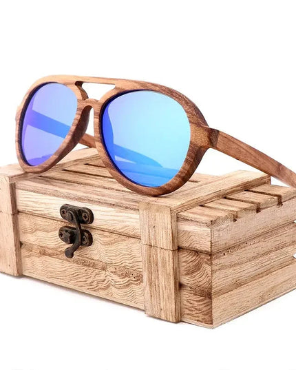 Vintage Wooden Polarized Driving Sunglasses UV400