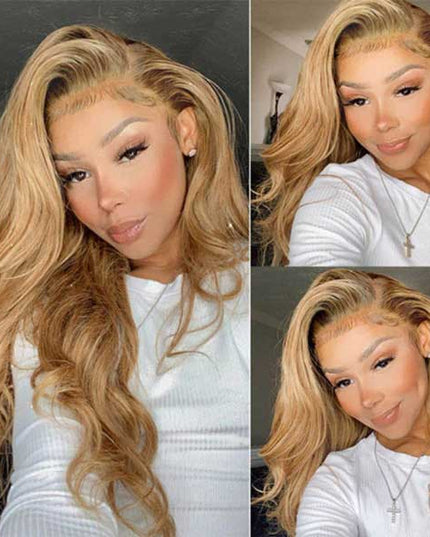Olivanie Recommend Junoda Body Wave Caramel Blonde Human Hair Wigs Color 27 4x4 13x4 Lace Wig junoda