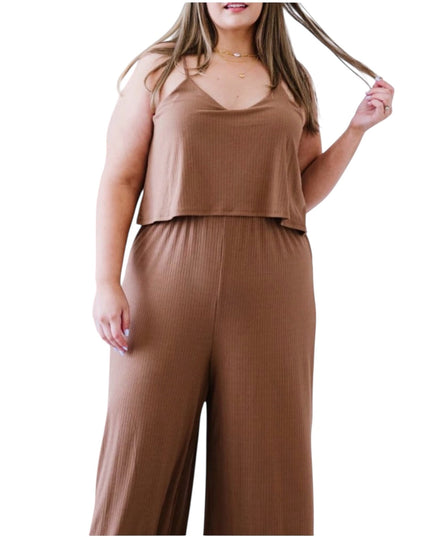 Women’s Plus Size Ribbed Jumpsuit
