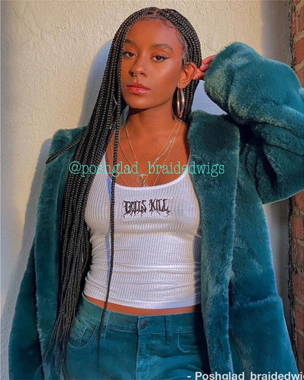 Solange Knotless Braid Wig Swiss Full Lace Glueless Color 1B