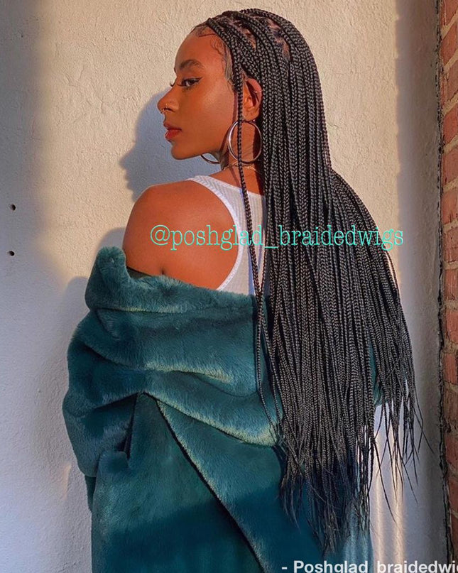 Solange Knotless Braid Wig Swiss Full Lace Glueless Color 1B