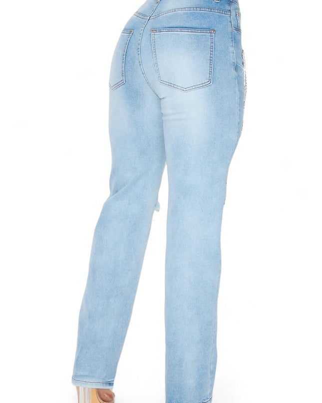 Dreaming Of You Rhinestone Fringe Denim Pant Jeans