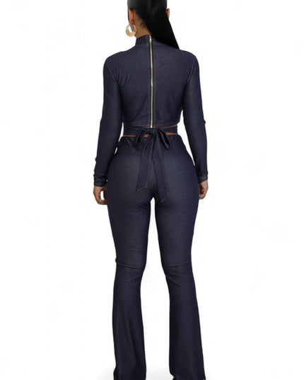 Navy Two Piece Pants Set