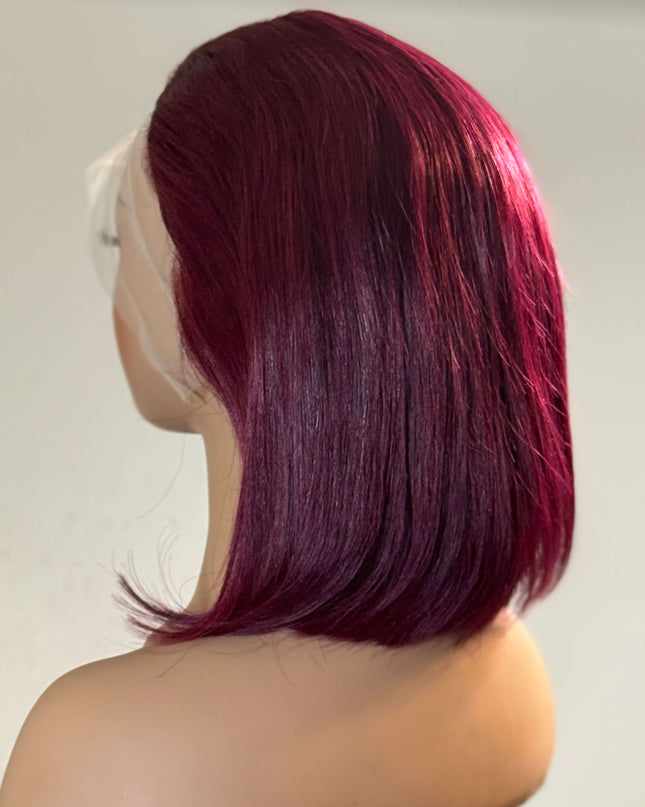 Ruby Cut – Straight Bob Lace Front Wig (Burgundy Red)