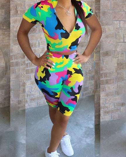 Camo Multi-Colored Biker Set