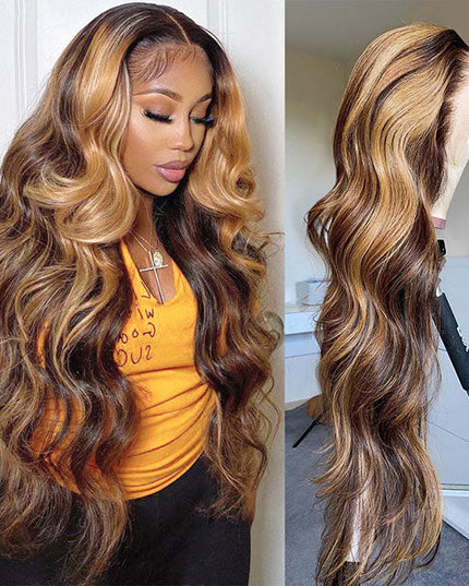 Junoda Hair Highlight Body Wave Lace Front Human Hair Wig Brazilian Remy Hair junoda