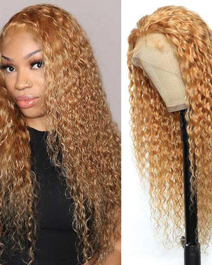 Junoda 27 Color Caramel Honey Blonde Deep Wave Premade Human Hair Lace Wig junoda