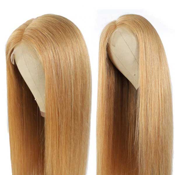 Queenleoraisback Recommend Junoda 27 Color Straight Human Hair Wigs Caramel Blonde Transparent Lace Front Wig junoda