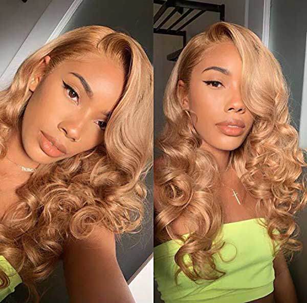 Olivanie Recommend Junoda Body Wave Caramel Blonde Human Hair Wigs Color 27 4x4 13x4 Lace Wig junoda