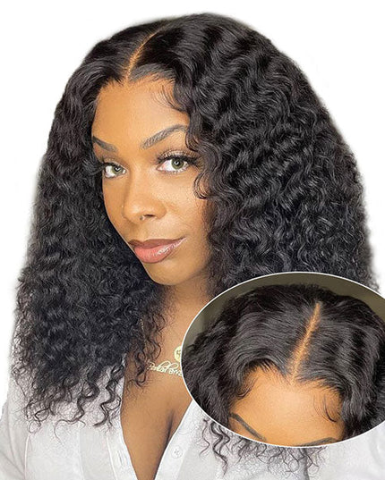 [$99 = 2 Wigs] Deep Wave with Body Wave Glueless Lace Closure Human Hair Wig Junoda Flash Sale junoda