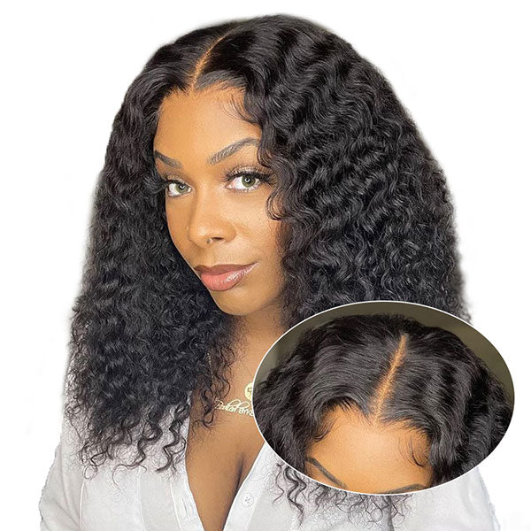 [$99 = 2 Wigs] Deep Wave with Body Wave Glueless Lace Closure Human Hair Wig Junoda Flash Sale junoda