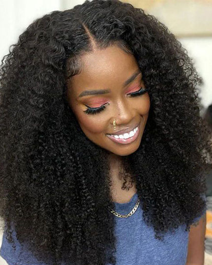 Junoda 4C Afro Kinky Curly U Part Wig Glueless Human Hair Wigs Beginner Friendly junoda