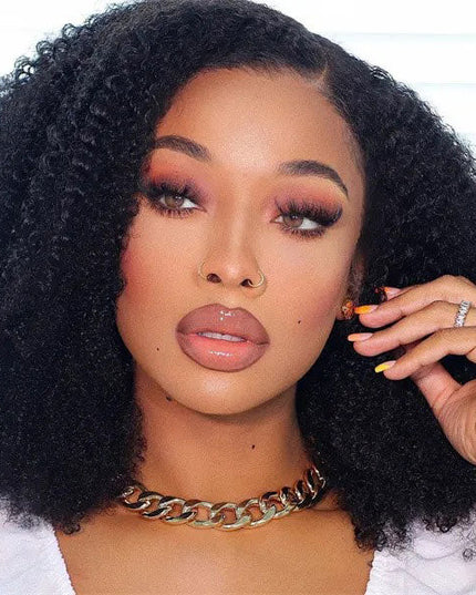Junoda 4C Afro Kinky Curly U Part Wig Glueless Human Hair Wigs Beginner Friendly junoda