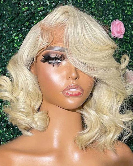 Junoda 613 Honey Blonde Body Wave Bob Wig Blunt Cut Human Hair Wigs for Women junoda