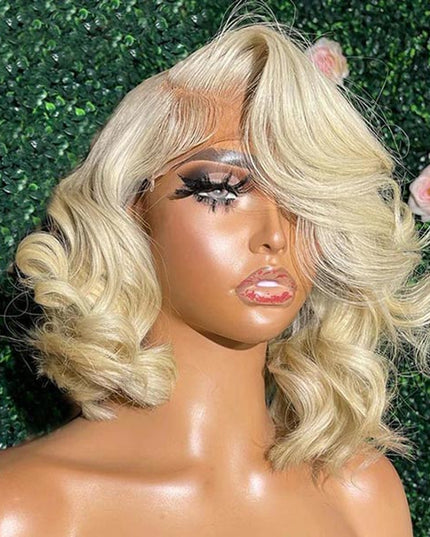 Junoda 613 Honey Blonde Body Wave Bob Wig Blunt Cut Human Hair Wigs for Women junoda