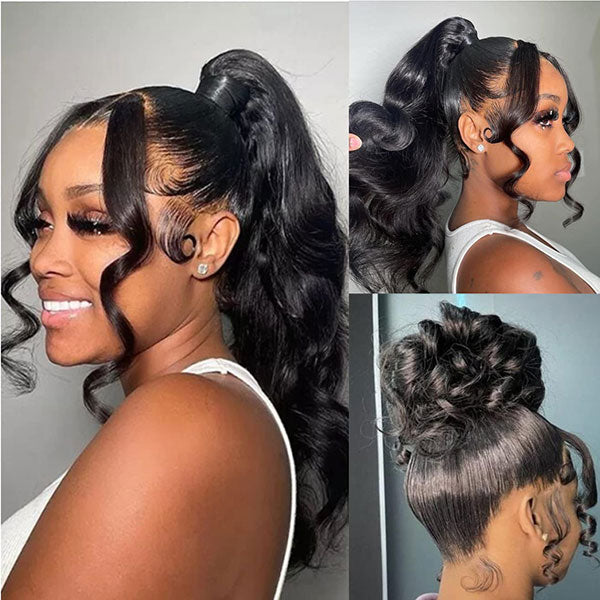 Junoda Body Wave Human Hair Full Lace Wig Transparent Lace Pre Plucked Natural Hairline junoda