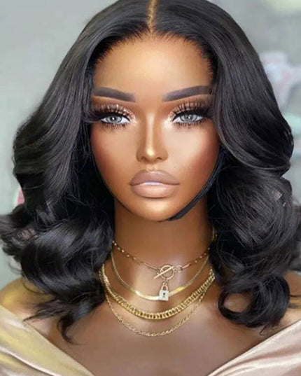 Junoda Body Wave Wear & Go Bob Wig Human Hair Glueless Pre Cut Lace Closure/Front Wig junoda