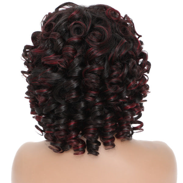 Yasser K wigsandwanderlust Recommend Junoda P4/30 Bouncy Curly Ombre Human Hair Wig With Bangs Two Tone Color Dark Root Bob Wig junoda
