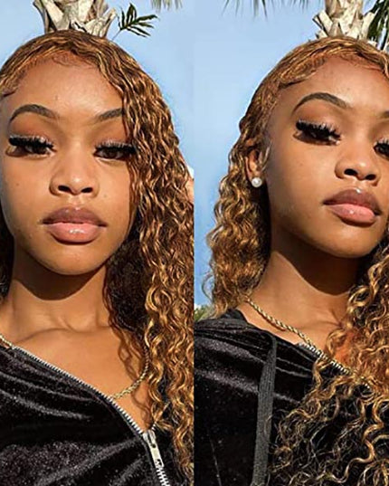 TikToker helovehimsumkatie Same Color 30 Water Wave Wig Ginger Brown Wet And Wavy Human Hair Lace Front Wig Junoda junoda