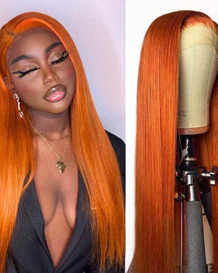 Junoda Ginger Blonde Straight Hair 4x4 Lace Closure Wig 150% Density junoda
