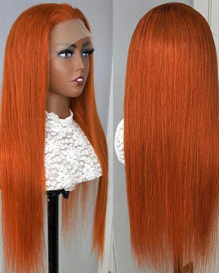 Junoda Ginger Blonde Straight Hair 4x4 Lace Closure Wig 150% Density junoda