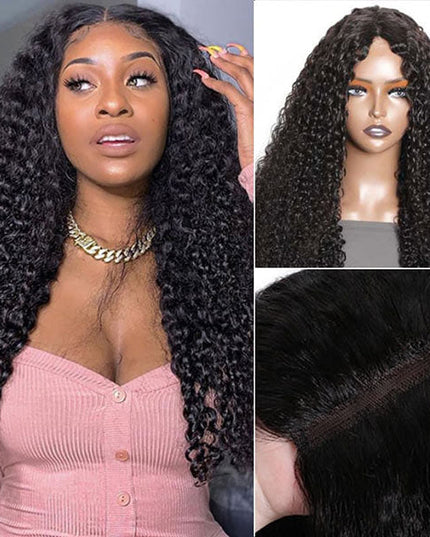 [BOGO] Junoda Jerry Curly V Part Wig Meets Real Scalp Thin U Part Glueless Wigs junoda