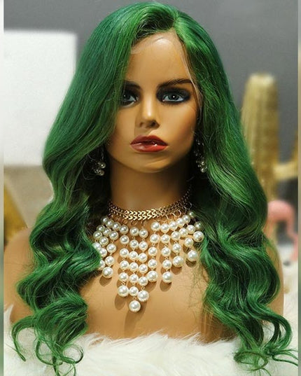 Junoda Green Body Wave Wig 4x4 13x4 Transparent Lace Wig 180% High Density Full & Thick junoda