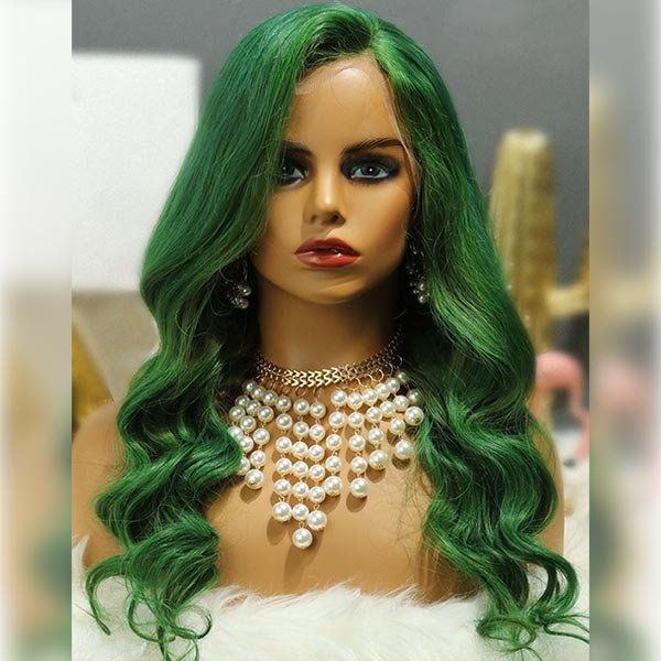 Junoda Green Body Wave Wig 4x4 13x4 Transparent Lace Wig 180% High Density Full & Thick junoda