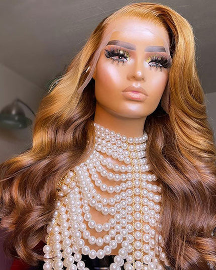 Junoda Orange Auburn Color Reddish Brown Body Wave Wig Caramel Blonde Chocolate Brown Lace Wig junoda