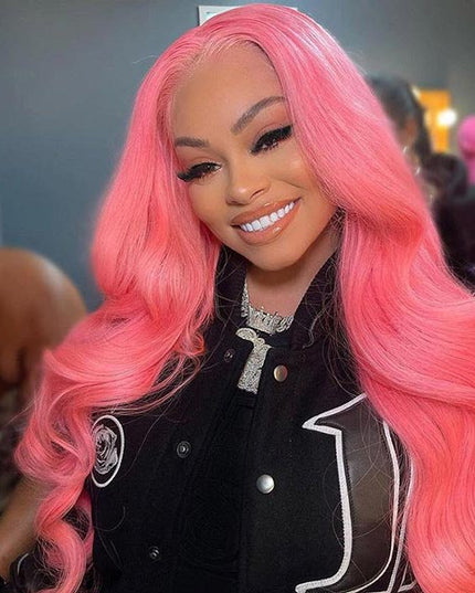 Junoda Pink Wig Body Wave Virgin Human Hair Wigs Colored Transparent Lace Front Wig Ideas junoda