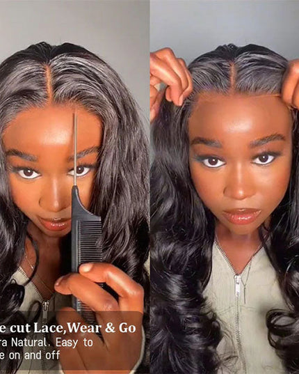 Junoda Pre Cut Lace Breathable Body Wave Air Wig Glueless Human Hair Wigs cs1 junoda