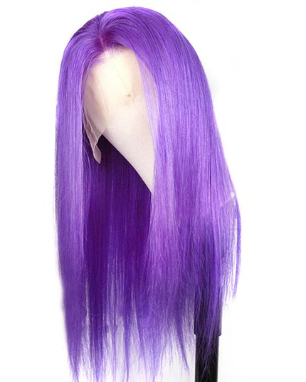 Junoda Purple Wig Silky Straight Colored 4x4 13x4 Lace Front Human Hair Wigs for Women junoda