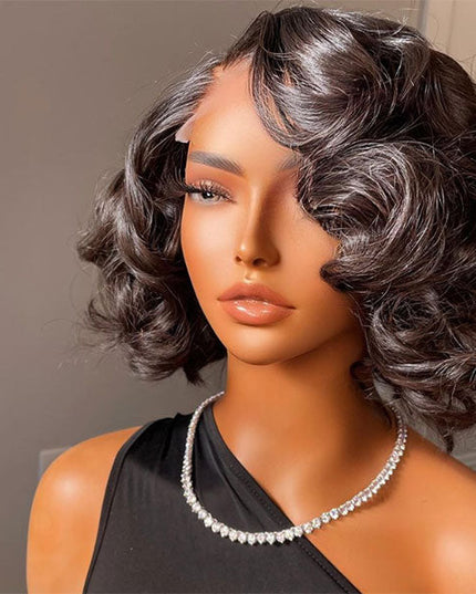 Junoda Side Part Loose Wave Bob Wig Left/Right C Part Human Hair Wig for Women junoda