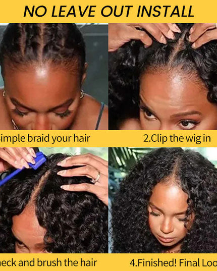 [BOGO] Junoda Jerry Curly V Part Wig Meets Real Scalp Thin U Part Glueless Wigs junoda